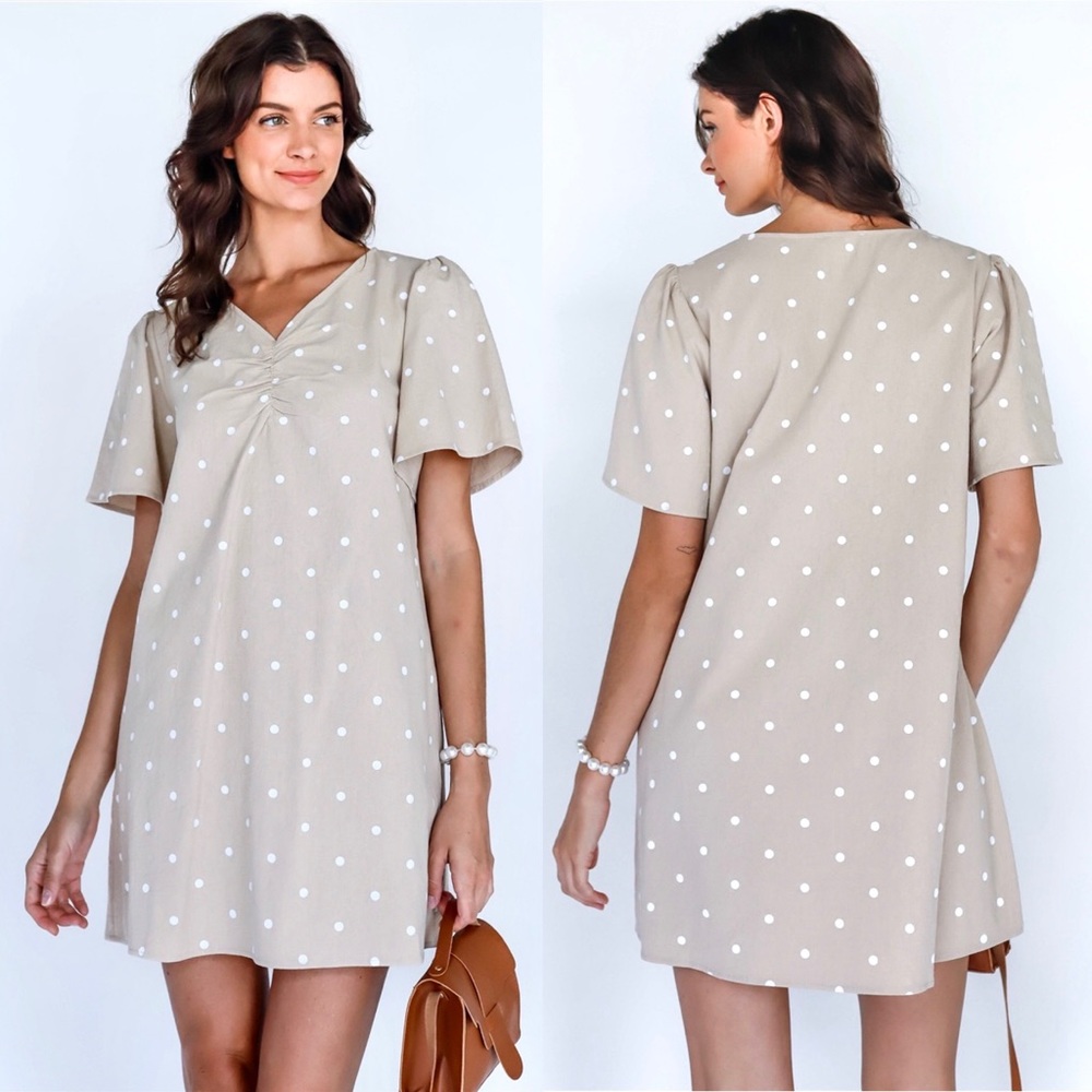 Polka Dot Cotton Flare Mini Dress